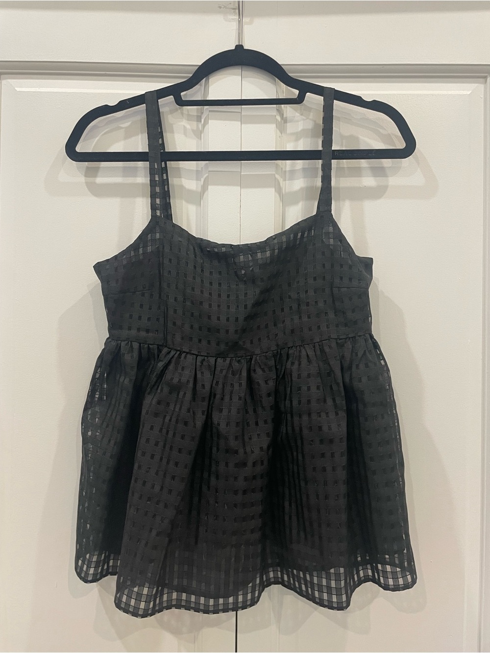 Zara Black Checkered Peplum Crop Top